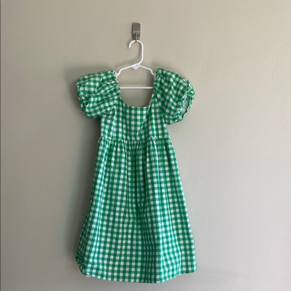 Green Gingham Kids Dress